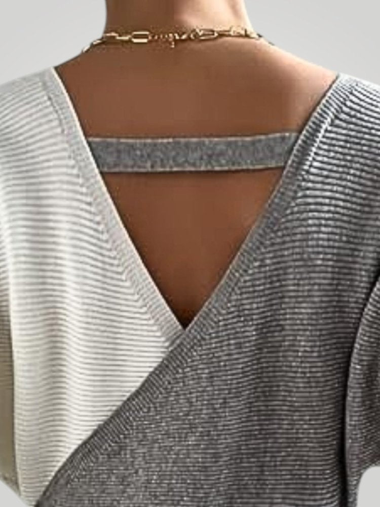 Robe Midi Femme Chic à Col V Confortable