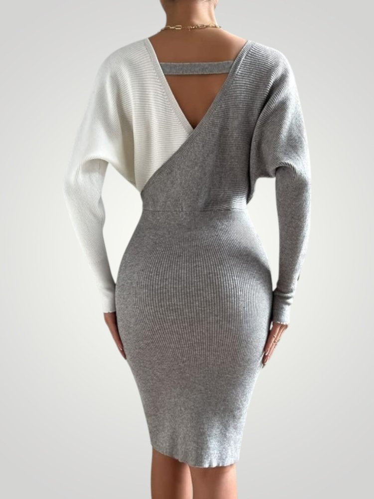 Robe Midi Femme Chic à Col V Confortable