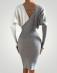 Robe Midi Femme Chic à Col V Confortable