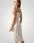 Robe Midi Femme Élégante à Effet Ondulé