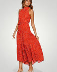Robe Midi Femme Élégante à Pois Confortable