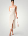 Robe Midi Femme Élégante avec Détails en Perles