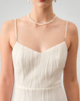 Robe Midi Femme Élégante avec Détails en Perles