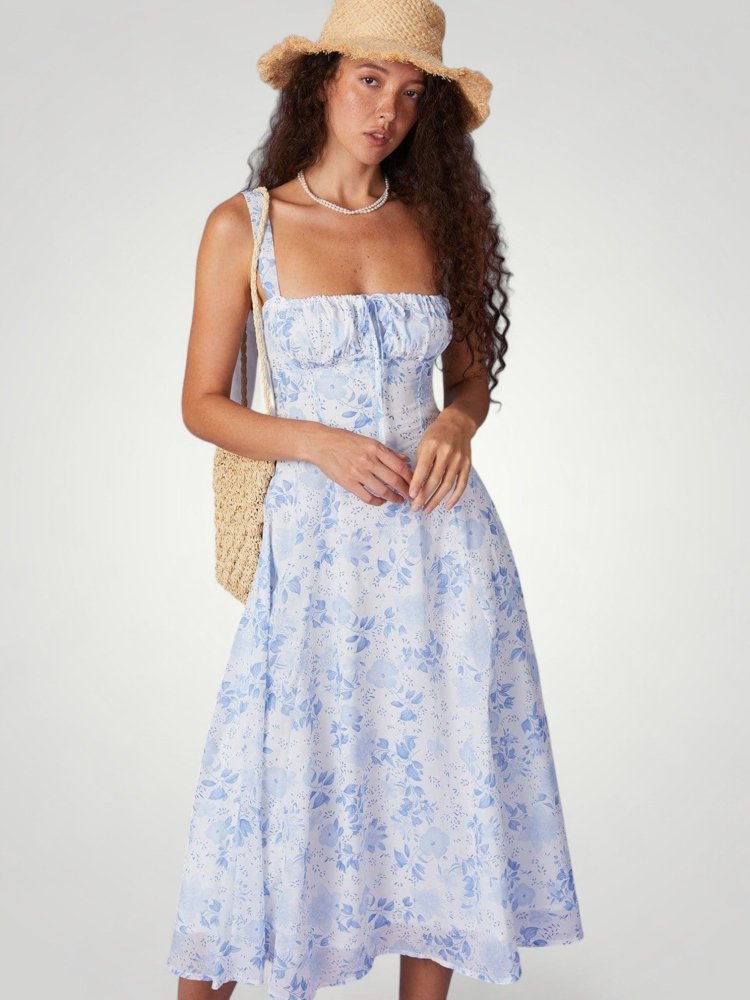 Robe Midi Fleurie Femme Élégante et Confortable