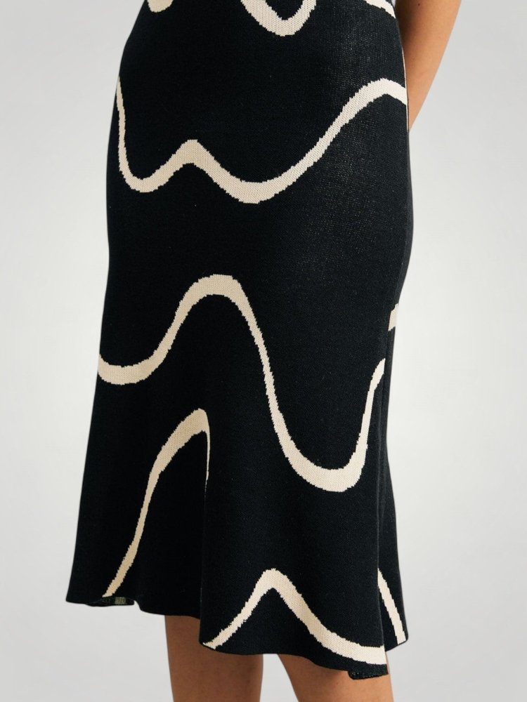 Robe Midi Femme Élégante Sirène Noire