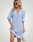 Robe Mini Femme d’Été à Col V Flatteur