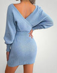 Robe Pull Femme Chic à Col V Confortable