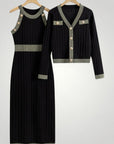 Robe Tricotée Femme Élégante avec Cardigan Confortable 1 - Mode Lumière