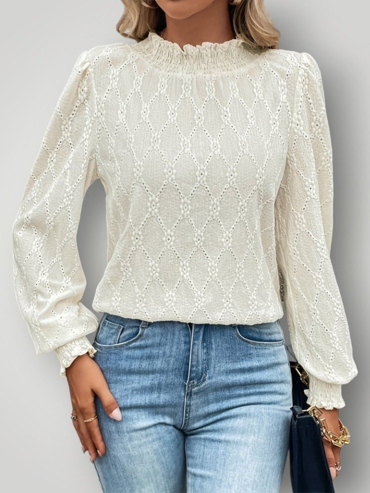 Blouse Élégante à Col Montant 0