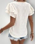 Blouse Femme Élégante avec Volants Confortable 1