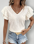 Blouse Femme Élégante avec Volants Confortable 0