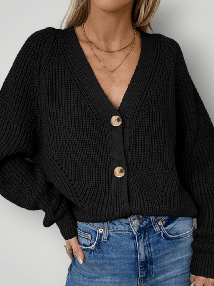 Cardigan V-Hals Élégant et Confortable 2