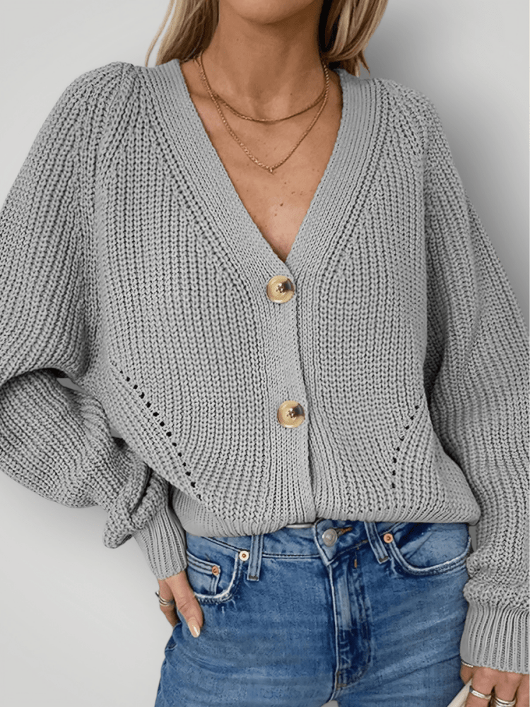 Cardigan V-Hals Élégant et Confortable 4