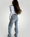 Jean Femme Taille Haute Élastique Confortable 4 - Mode Lumière