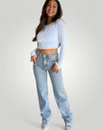 Jean Femme Taille Haute Élastique Confortable 1 - Mode Lumière