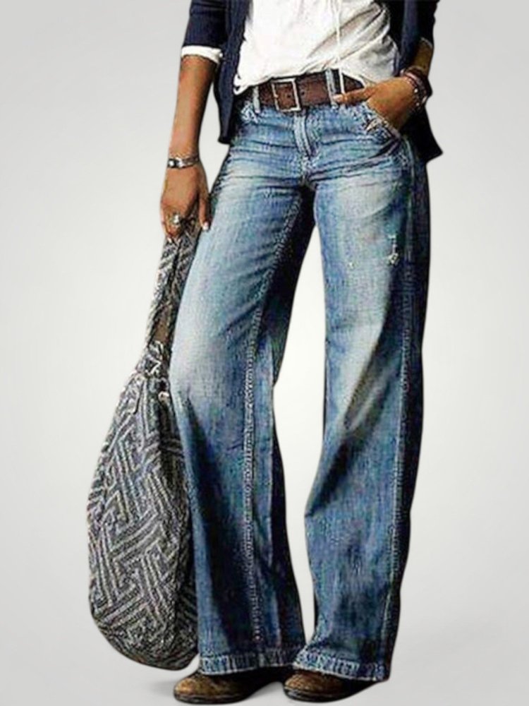 Jean Femme Taille Haute Élégant et Confortable 1 - Mode Lumière