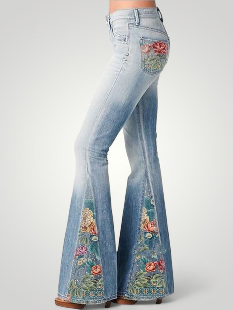 Jeans Femme Flare au Style Vintage Chic 1 - Mode Lumière