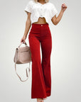 Pantalon Flare Taille Haute Élégant 4 - Mode Lumière