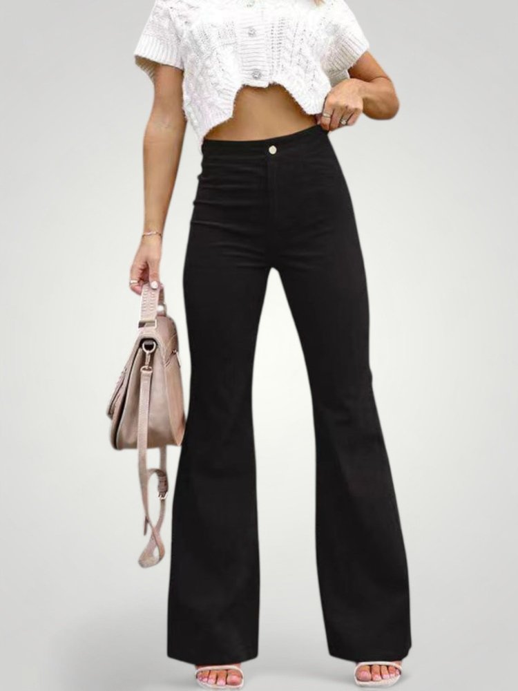 Pantalon Flare Taille Haute Élégant 6 - Mode Lumière