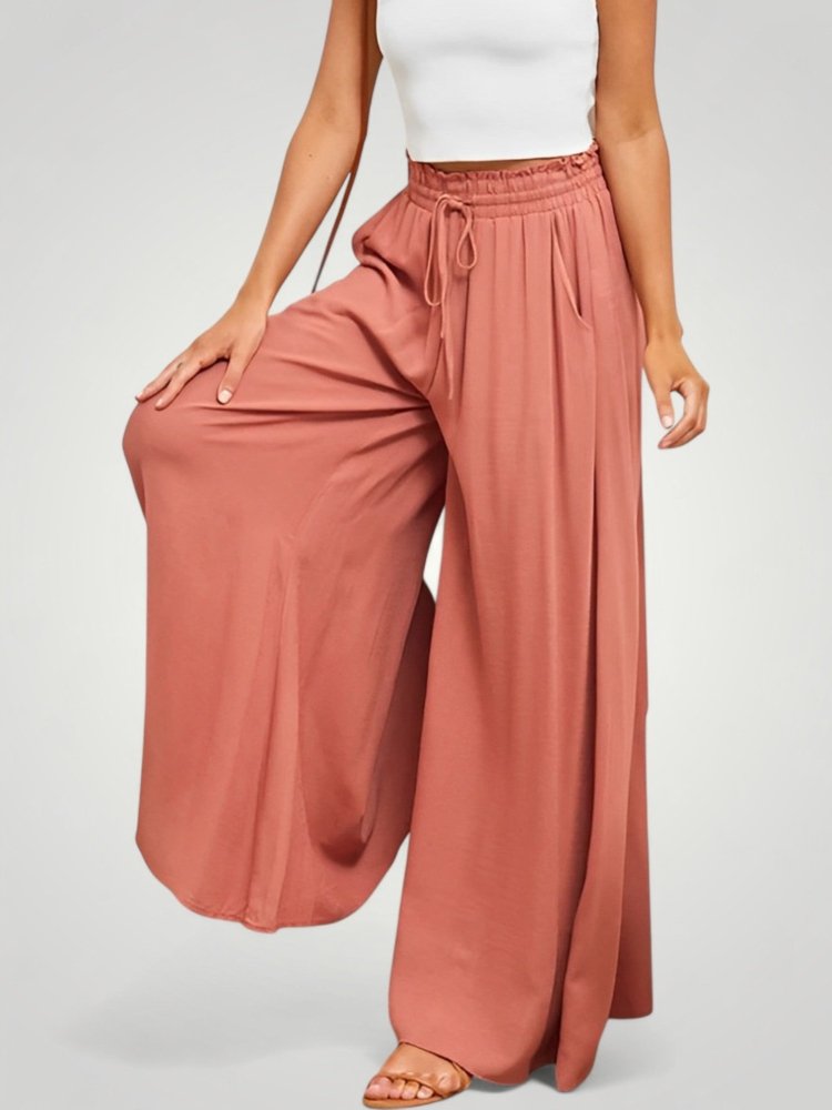 Pantalon Fluide Femme Taille Haute Élégant 3 - Mode Lumière
