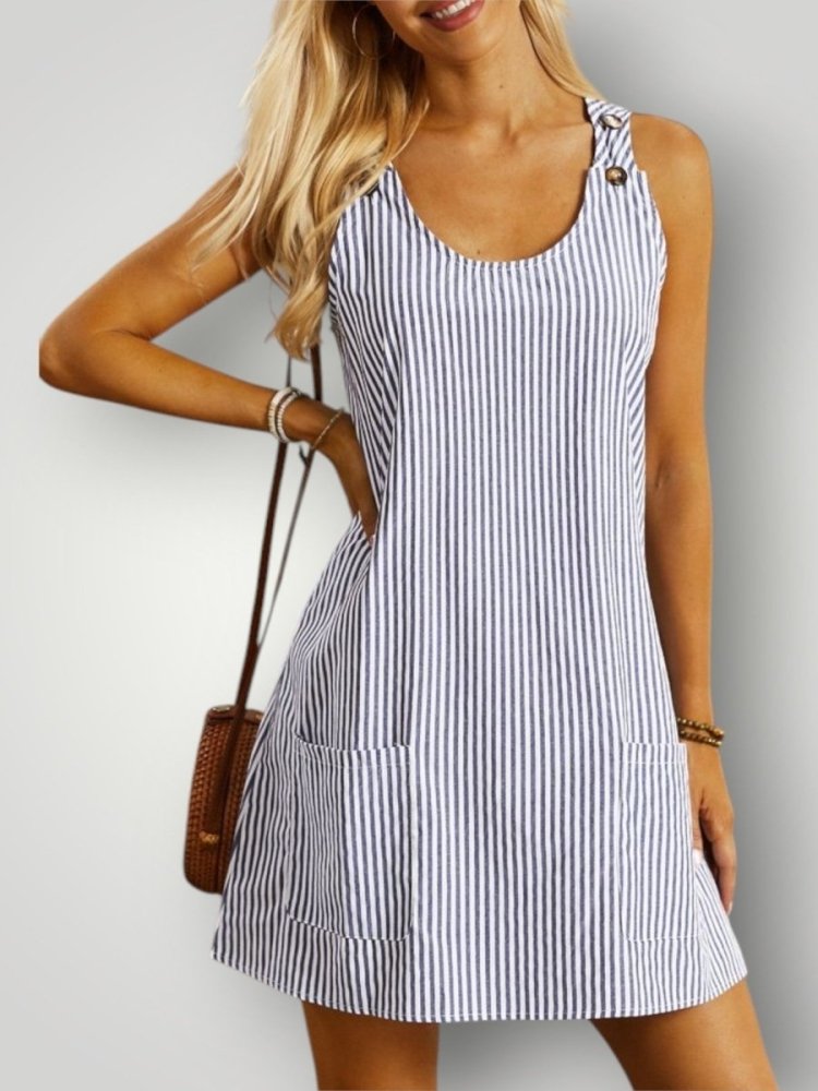 Robe d'Été Femme Chic à Rayures Élégantes 2
