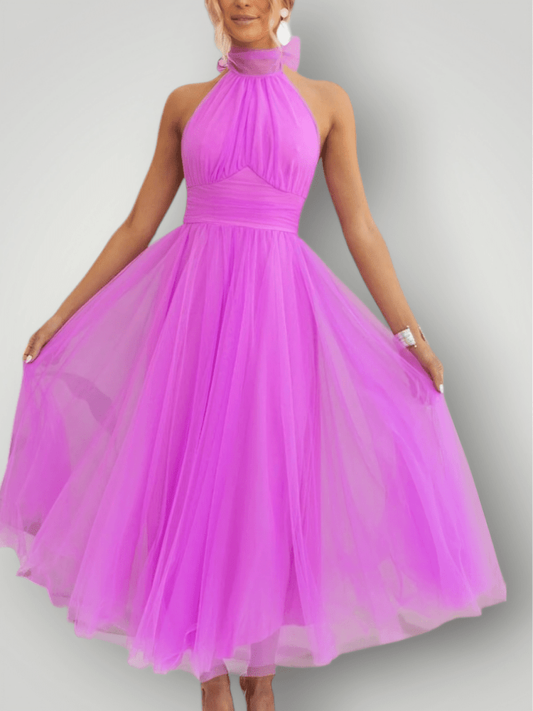 Robe Longue Femme Décontractée au Col Halter 10