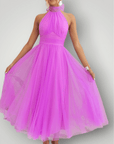 Robe Longue Femme Décontractée au Col Halter 10