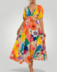 Robe Longue Fleurie Chic Confortable 0