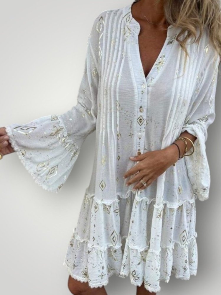 Robe Midi Femme Géométrique Élégante 7