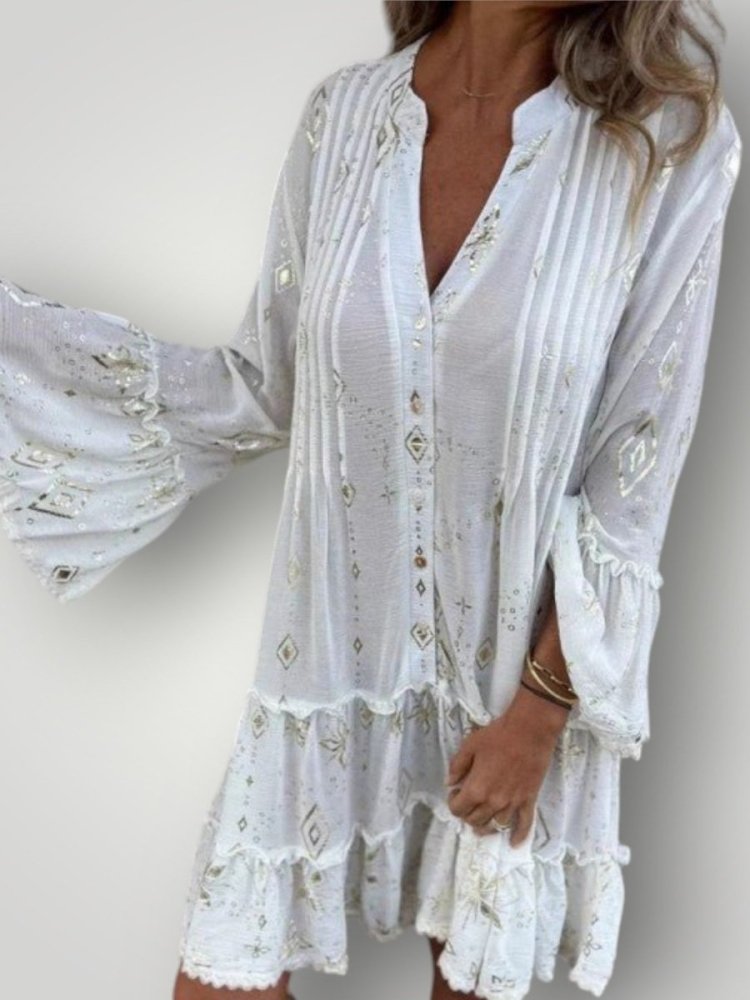Robe Midi Femme Géométrique Élégante 6