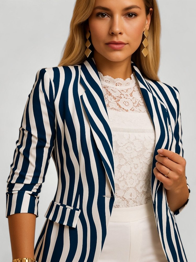 Blazer Élégant au Col Châle Distinctif 3 - Mode Lumière