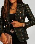 Blazer Femme à Carreaux Élégant et Confortable 1 - Mode Lumière