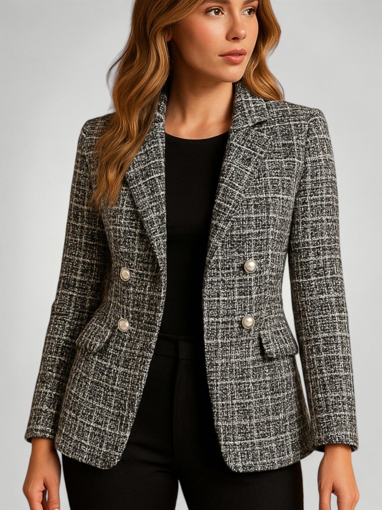 Blazer à Carreaux Ajusté Élégant 1 - Mode Lumière