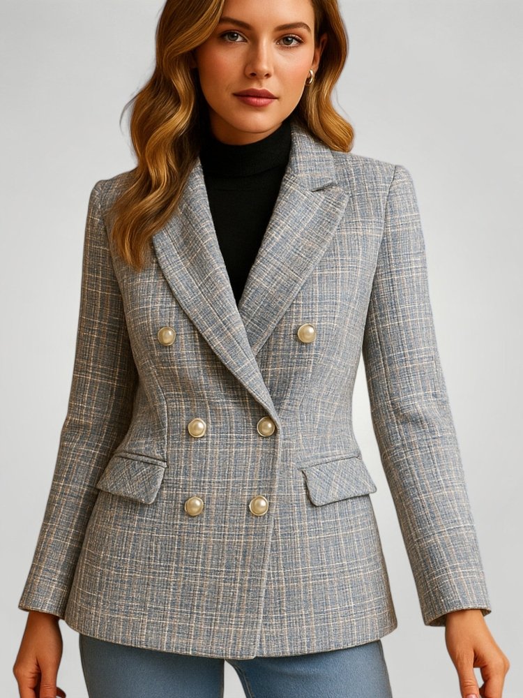 Blazer à Carreaux Ajusté Élégant 3 - Mode Lumière