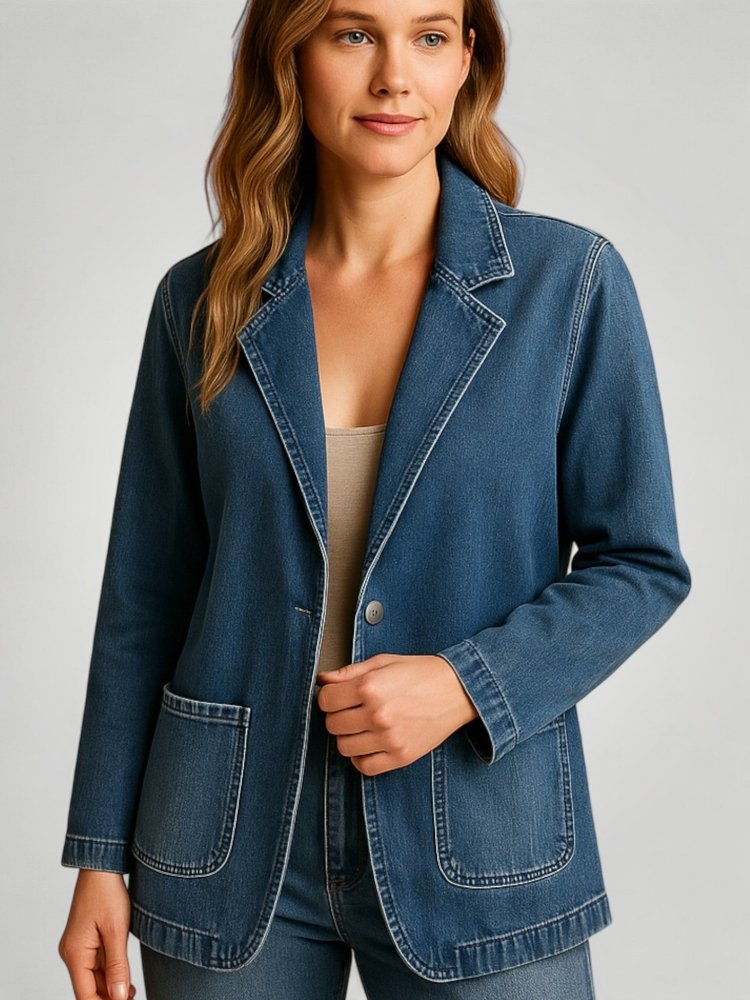 Blazer en Jean Ajusté Élégant 1 - Mode Lumière