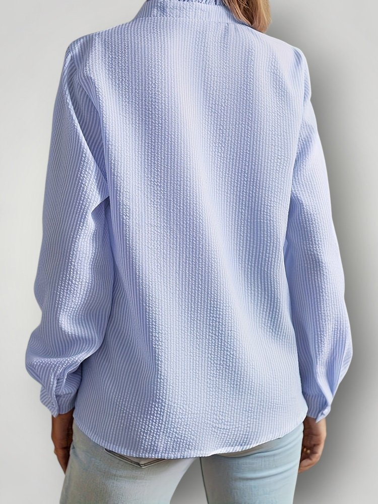 Blouse Élégante Femme – Col en V &amp; Manches Volantées