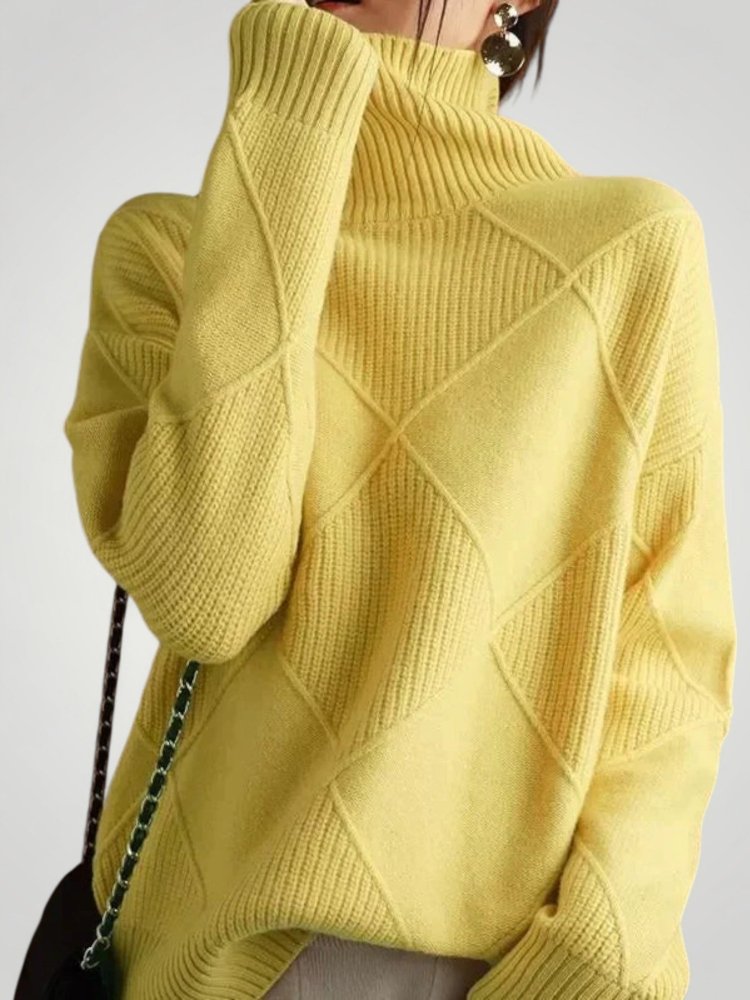 Cardigan en Cachemire à Col Roulé Élégant 3 - Mode Lumière
