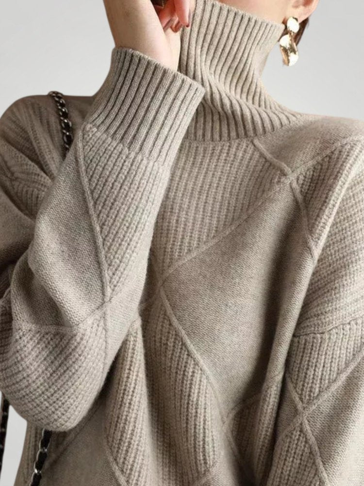 Cardigan en Cachemire à Col Roulé Élégant 6 - Mode Lumière