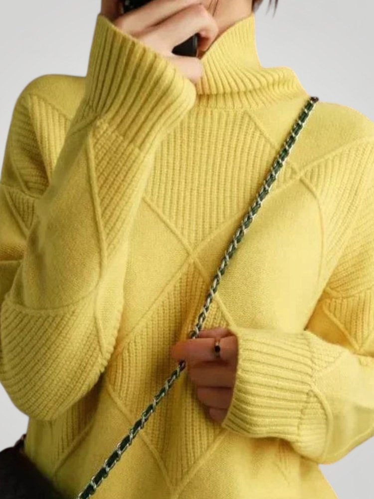 Cardigan en Cachemire à Col Roulé Élégant 4 - Mode Lumière
