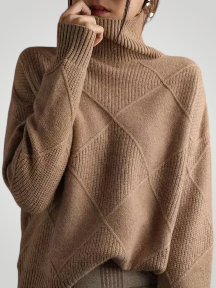 Cardigan en Cachemire à Col Roulé Élégant 2 - Mode Lumière