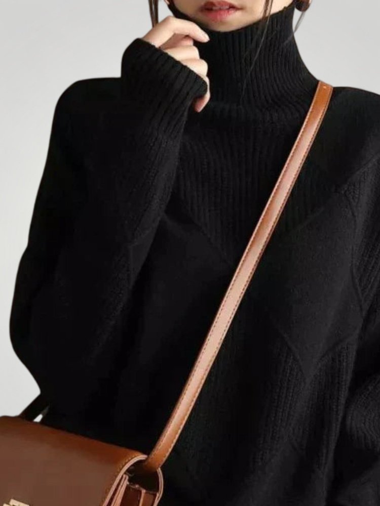 Cardigan en Cachemire à Col Roulé Élégant 7 - Mode Lumière