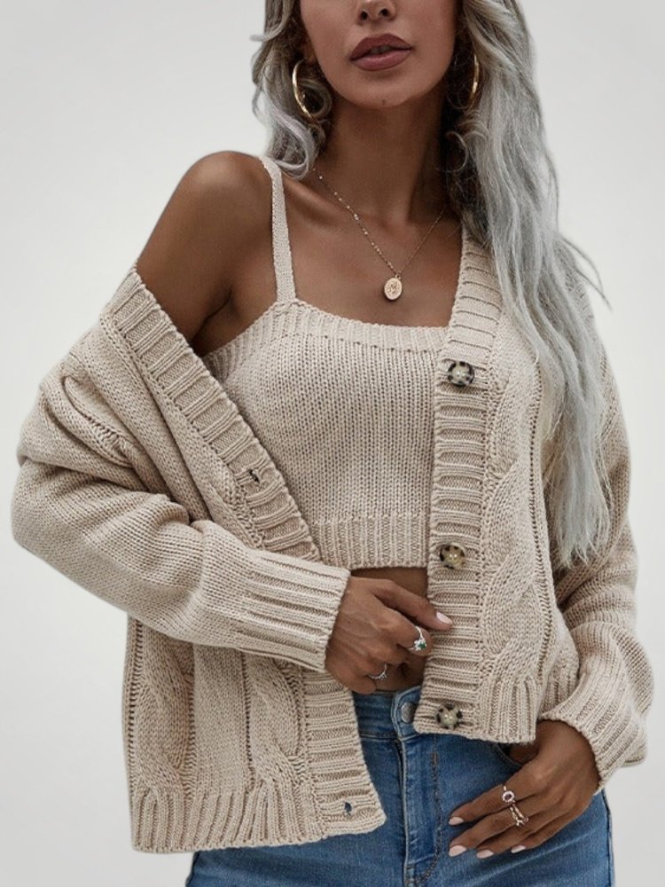 Cardigan Long à Col V Élégant et Confortable 1 - Mode Lumière