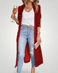 Cardigan Long en Velours Élégant et Confortable 8 - Mode Lumière
