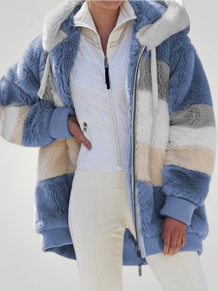 Cardigan Rayé Élégant avec Capuche Douce 2 - Mode Lumière