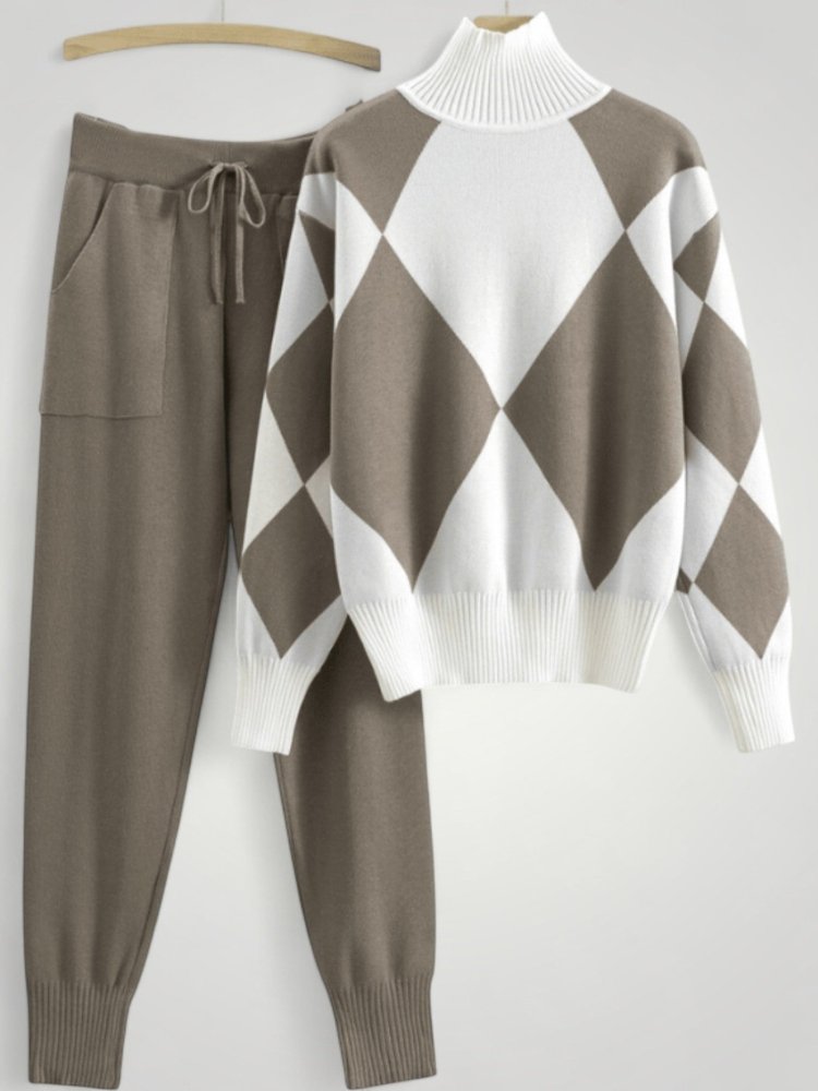 Ensemble en Tricot Décontracté Élégant 2 - Mode Lumière