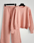 Ensemble Pull et Pantalon Tricoté Femme Élégant