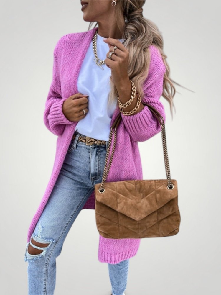 Gilet Long Tricoté Élégant et Confortable 1 - Mode Lumière