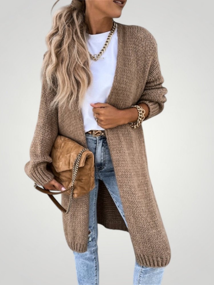 Gilet Long Tricoté Élégant et Confortable 3 - Mode Lumière
