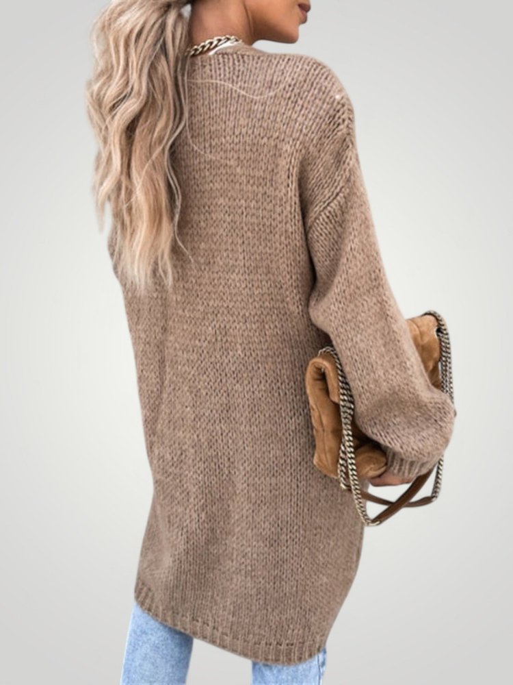 Gilet Long Tricoté Élégant et Confortable 4 - Mode Lumière