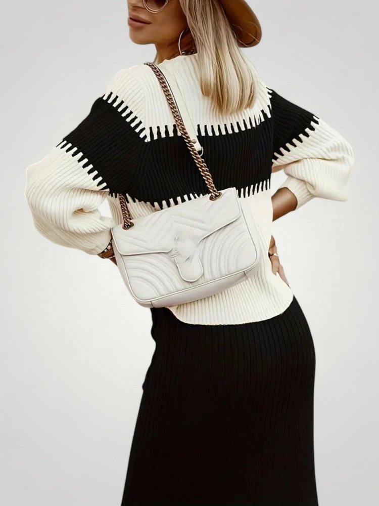 Jupe et Pull Femme en Tricot Doux Élégants